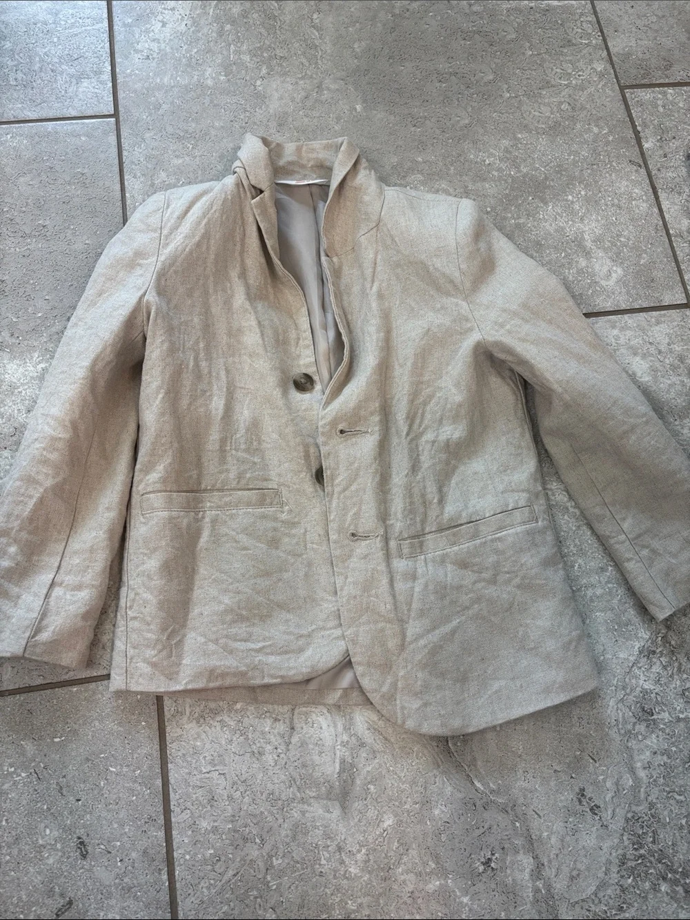 Cat & Jack Light Beige Linen-Look Suit